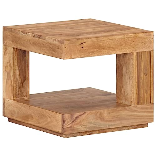 Table Basse Acacia Massif avec Étagère 45 cm vidaXL