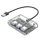 Tmtop USB3.0ハブ USB3.0 4ポート USBハブ 透明 USB3.0アダプター 低遅延 プラグアンドプレイ 延長ケーブル コンパクト Windows Android Mac OSなどに完全サポート