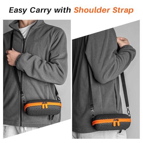 Image of ZORBES Compatible with JBL Flip 7 Charger Series Speakers EVA Hard Shell Carry Case, Waterproof Protective Storage Bag with Soft Velvet Lining, Zipper Closure & Shoulder Strap