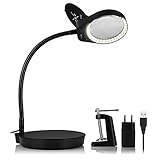 [page_title]-XpertMatic PD-4S Lupenleuchte, 2,25X Lupe mit Licht, Ständer und Klemme, 38 dimmbaren LED lupenleuchte, 5 Dioptrien, ultrahell zum Lesen, Hobbys, Näharbeiten und Handarbeits DIY