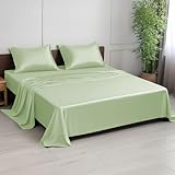 Linenwalas Premium 100% Viscose Derived from Bamboo Split King Sheet Set - Ultra Soft, Breathable & Cooling, Ideal for Hot Sleepers, 16' Deep Pocket, Hotel Luxury Bedding (Sage Green)