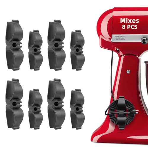 Lancord Cord Organizer for Appliances, Small&Large 8 Pack Upgraded Kitchen Appliance Cord Organizer Stick On Appliance Wire Wrapper for Appliances Mixers, Coffee Maker, Pressure Cooker