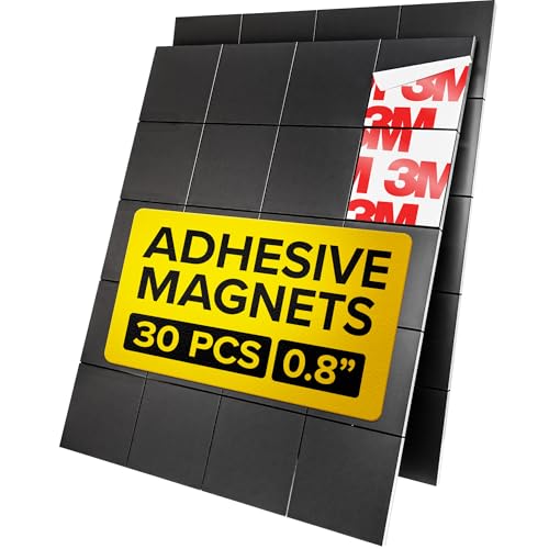 Carrés magnétiques autocollants (chacun 1,2 cm x 1,2 cm) – Aimants adhésifs flexibles – Feuilles magnétiques à décoller et à coller – Le ruban adhésif est une alternative aux