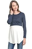 Product Image of the Hello MIZ Women's Maternity Nursing Tunic Top with Empire Waist(Navy/Ivory,L)