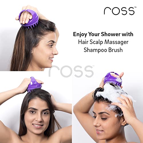 Image of Ross Hair Scalp Manual Massager Shampoo Brush with Soft Silicone Bristles for Anti Dandruff & Ross Hair Scalp Manual Massager Shampoo Hair Brush with Soft Silicone Bristles for Anti Dandruff