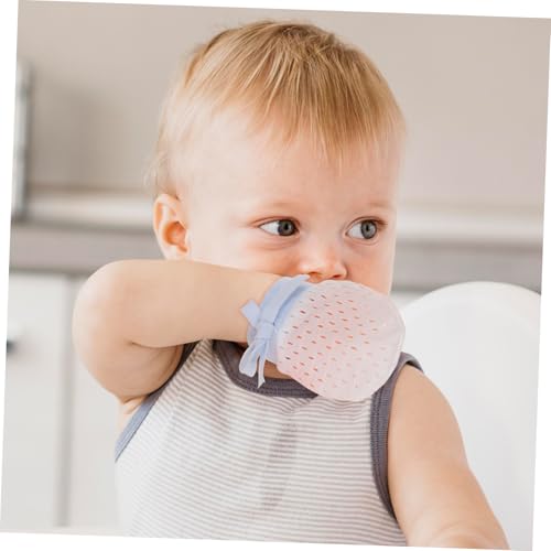 KESYOO 1Pair Breathable Ice Mittens for Newborns and Drawstring Gloves for Scratch Protection Stylish Colors Unisex Design for Boy Girl Months4