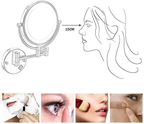 Miroir de salle de bain mural extensibile avec grossissement 5x et rotation libre #6