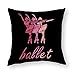 Federa da tiro Fodera per cuscino per ballerino di danza classica rosa Federa quadrata morbida Decorazione per la casa dell'auto 18 X 18 pollici