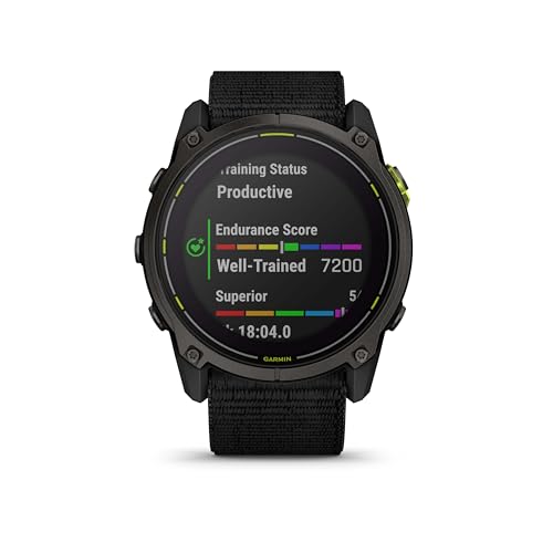 Image of Garmin Enduro 3, Solar, Sapphire, Ultraperformance GPS Smartwatch, 90 Days Battery Life, Detailed Mapping, Built-in LED Flashlight, Carbon Gray DLC Titanium with Black Ultrafit Nylon Strap Bundle