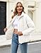 FIOPHY Women's Quilted Puffer Jacket Lightweight Zip Up Padded Coat Long Sleeve Y2K Casual Jacket Outwear with Pockets & Slit White XS