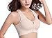 Hiking Gril Women's Zip Front Sports Bra Wireless Post-Surgery Yoga Bras Beige XL