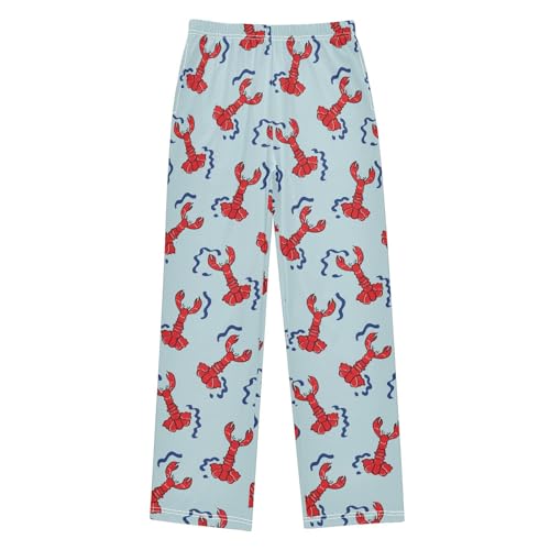 Boys' Pants Red Lobster Blue Pattern Long Bottoms Jogger Pants Elastic Waist Trousers with Pockets S-XL