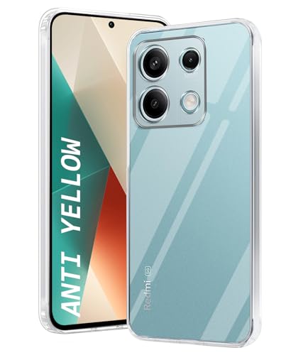 Image of DIZORO Compatible with Redmi Note 13 5G Back Cover Case Clear,[ Anti Yellow ][Military Grade Protection] Hard PC Back Cover Transparent