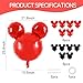 Vuzvuv 12pcs 24 Inches Round Head Foil Balloons, Black Red Foil Balloon for Red Black Birthday Party Theme Party Decoration,Graduation Party Supplies