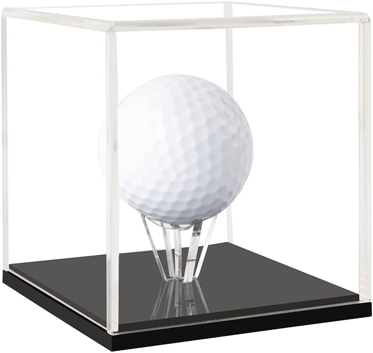 Lymhy Golf Ball Display Stand Cube Holder Clear Acrylic Box Square Case Protected Cabinet Golf Rack Protection Storage Cover Collections (1)