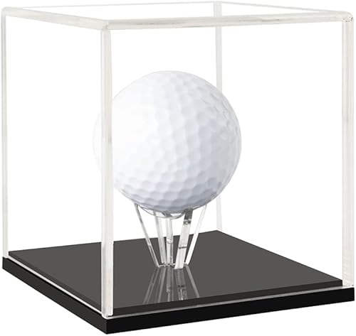 Lymhy Soporte de exhibición de pelotas de golf, soporte para cubos, caja de acrílico transparente, caja cuadrada, gabinete protegido para estante de