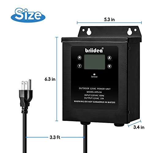 Low Voltage Transformer, Briidea 120W 120V Ac To 12V Ac Landscape Lighting Transformer With Built In Astronomical Timer And Dusk-To-Dawn Timer, Ideal For Spotlight Pathway Light #TOP5