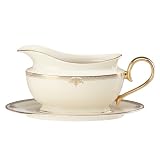 Lenox Republic Sauce Boat and Stand, Ivory