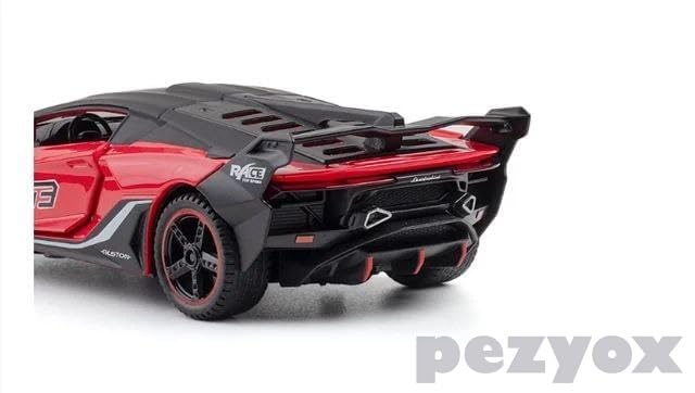 Image of Metal Pull Back Diecast Car 1:32 Lamborghini Sc18 Alston Pull Back Car Model with Sound Light Boys Gifts Toys for Kids. (Red)