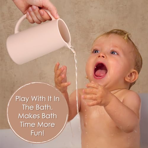 Image of Baby Bath Rinse Cup, Food Grade Silicone Body Washing Rinser Cup (Pink)
