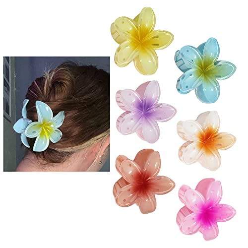 Yocuzee 6 Stück Blumen Haarspangen, niedliche Acryl-Haarklammern für Frauen, große Haarklammer für dickes Haar, starker Halt, Haarspange für Frauen, Mädchen, Geschenke Cover