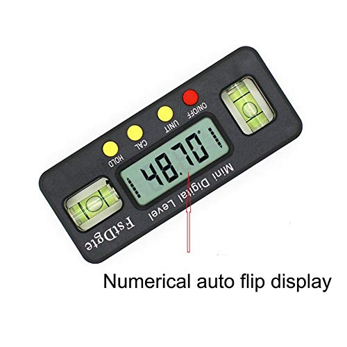 YINGY Mini Digital Level, Electronic Angle Gauges Protractor Angle Finder, Magnetic Base Automobile Test and Repair Tools, Mini Digital Horizontal Ruler, 360 Degree Flip Measurement