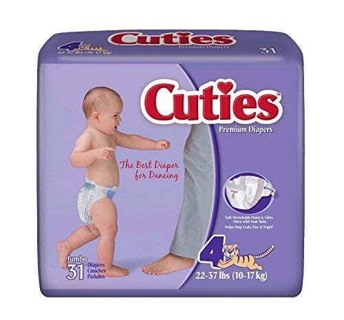 Prevail Cuties Baby Diapers Size 4, 22-37 lbs. [Case of 124]