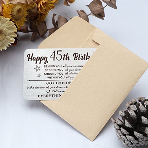 45th Birthday Card Gifts for Her him Happy 45 Year Old Women Men Gift Ideas Engraved Wallet Card Birthday Gifts for 45 Year Old Aunt Mom Sister3