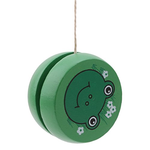 Timetries Cute Wooden Yoyo Toys Toys Classic Yo-Yo Creative Yo Yo Ball for Kids Children Gift,Green