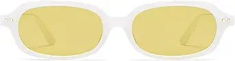 Retro Small Rectangle Sunglasses for Women Men Trendy Narrow Square Sunnies AP3729