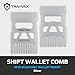 Trayvax Shift Wallet Comb, Wide Tooth Comb for Beard and Hair with Bottle Opener, RFID Protection, Stainless Steel, Silver