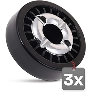 3 Gluttöter Aschenbecher Schwarz – Windgeschützt – Spülmaschinenfest – Wetterfest – Für Innen und Draußen