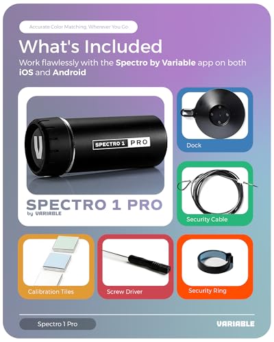 Image of Spectro 1 Pro Mobile Spectrophotometer with Dock & Security Kit, Paint Color Matching Tool and Color Reader, Portable Colorimeter Spectrometer Color Sensor & Paint Scanner Device for Prints & Coatings