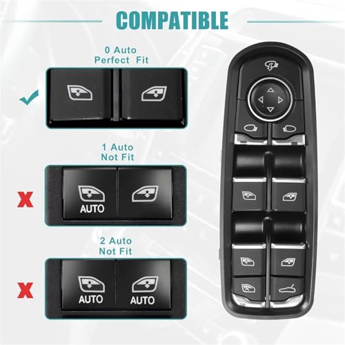Bouton commutation vitre électrique fluide pour Porsche Cayenne avant gauche avec commande master - 7