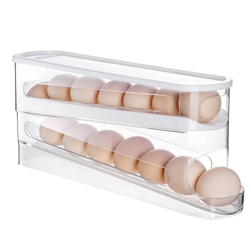 Sylphide Auto Rolling Fridge Egg Organizer, egg storage for refrigerator,Space Saving Eggs Dispenser for Refrigerator,sp - Detailed View