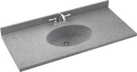 Swan CH02225.035 Chesapeake Solid Surface Single-Bowl Vanity Top, 25-in L X 22-in H X 6.125-in H, Arctic Granite