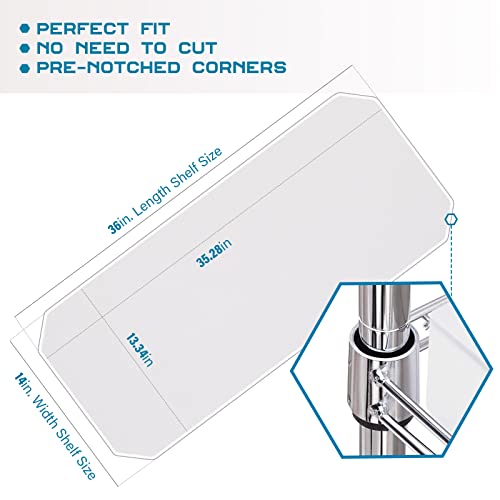 Brian & Dany Wire Shelf Liner 14" X 36", Set Of 10, Heavy Duty Shelf Liners For Wire Shelving, Waterproof Protector Mats, Transparent #TOP1