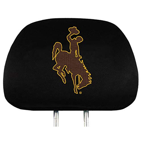 FANMATS NCAA Wyoming Cowboys Head Rest Cover, 2-Pack, black, 
