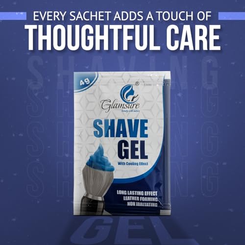 Image of Glamsure Premium Hotel Shaving Gel 4 g Sachet - Single-Use Guest Grooming Amenity for Hospitality, Travel & Hotels (50)