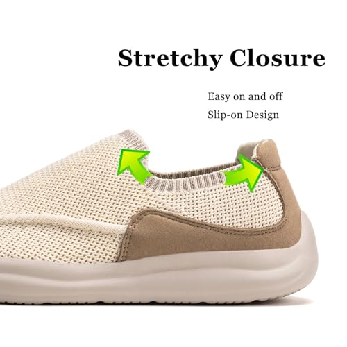 BEJINASH Women's Walking Shoes Wide Toe Box Knitted Slip-on Shoes for Women Comfortable and Soft Casual Work Loafer Shoes2