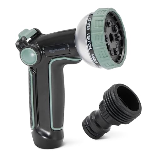 Amazon Basics Gartenschlauchdüse mit 10 Sprühmustern, grün, 1er-Pack
