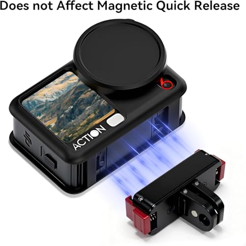 Image of M.G.R.J Silicone Protective Case Cover for DJI Osmo Action 6 Action Camera, Silicone Sleeve with Lanyard & Lens Cap (Black)