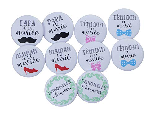 Bestdayever 10 Badges Parents, Témoins & Demoiselles d Honneur