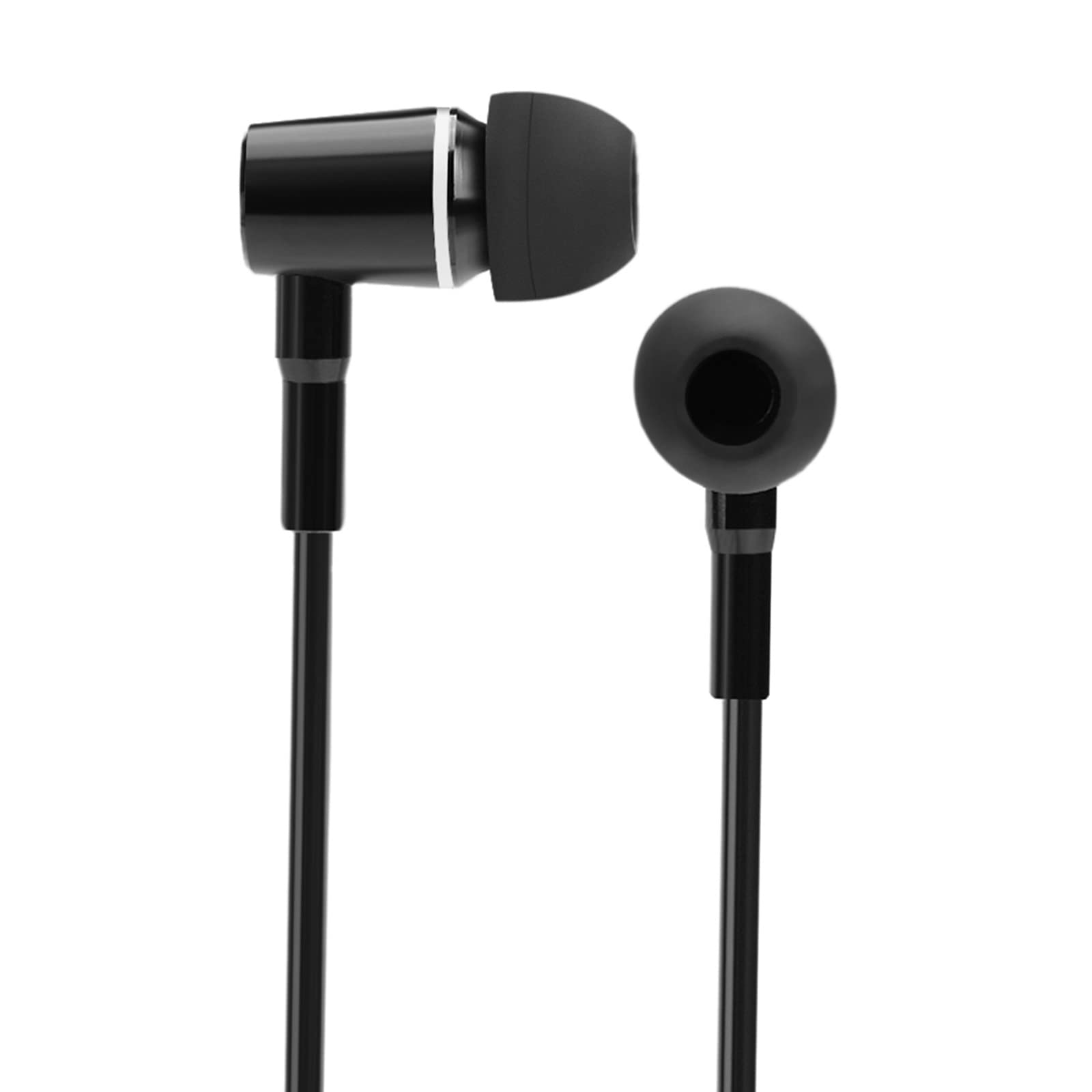 FC12 Casque de Musique Stéréo Tube d'air 3,5 Mm Anti-Rayonnement Écouteurs Intra-Auriculaires sans Rayonnement Réduction du Bruit Contrôle de Ligne avec Micro Noir pour