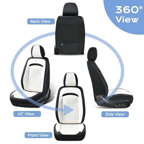 Image of FLORICH Front Car Seat Covers, Leather Seat Covers for Cars, Waterproof Car Seat Protector Breathable, Front Seat Covers for Cars, Automotive Seat Covers Universal Fit for Most Cars SUV Truck