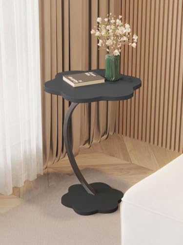 Image of Side Table Stands Couch Side, Swivel TV Tray Table, C-Shaped End Table, Small Center Table for Home Office for Bedroom, Living Room | Closet with Dustproof Door (Flower Table-YZ-03)