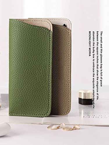 Image of K Luxury Women's Eyeglass Case Leather Soft Holder Pocket Cases Slim Travel Pouch for Sunglasses Eyeglasses Readers