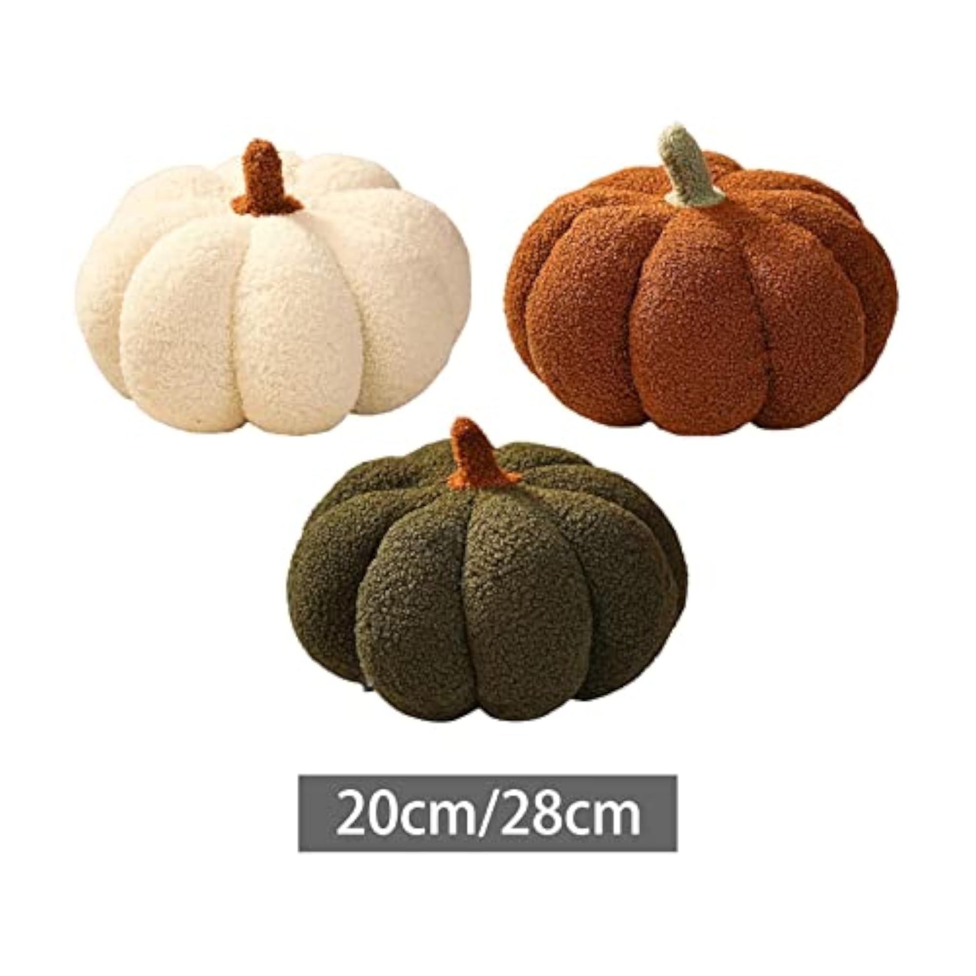 Pumpkin Throw Pillow, Decorative 20cm White