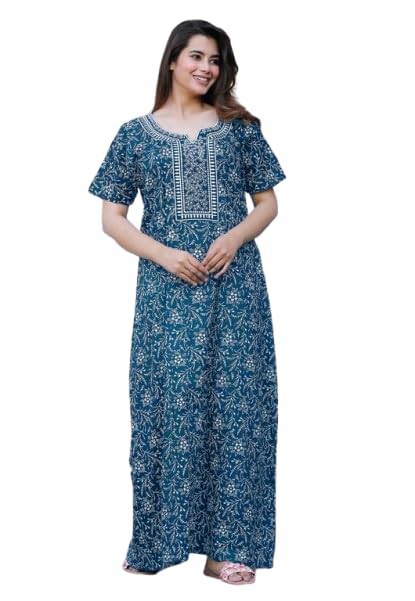 Cotton Nighty Maxi for Women | Soft & Lightweight Night Dress for All Season Comfort-picture-39