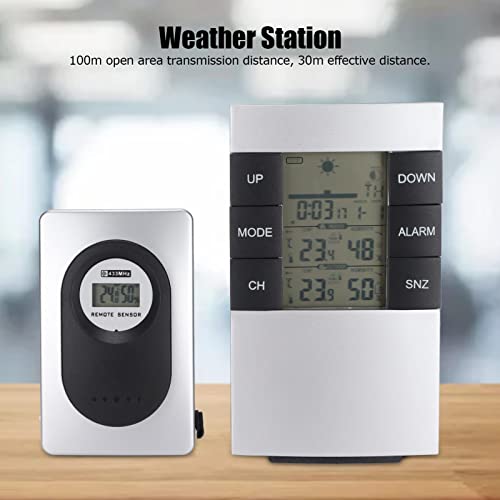 Weather Station Wireless Indoor Outdoor Thermometer Hygrometer, Color Display, Weather Forecast And Time Display, Lazy Alarm Clock #TOP4